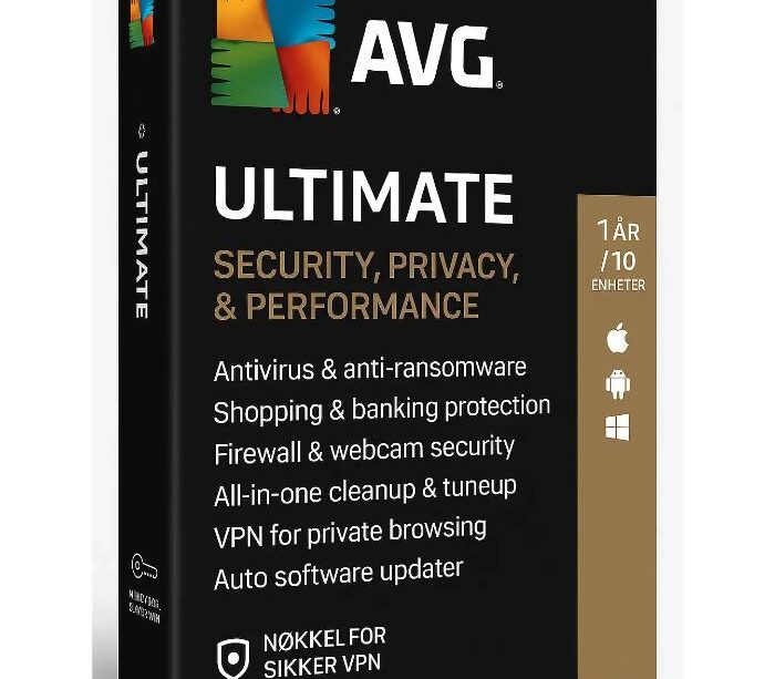 AVG Ultimate 2024 med Secure VPN-nøkkel (1 år / 10 enheter)