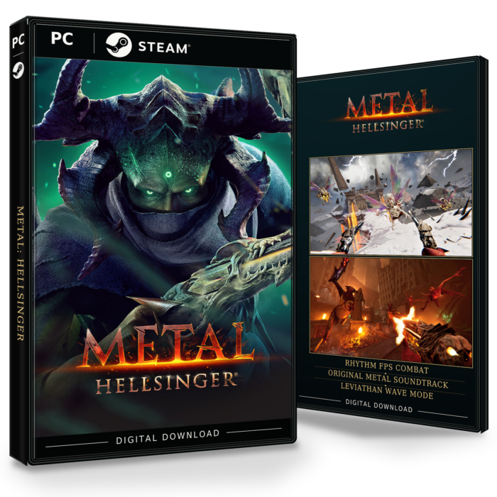 Forside og bakside av Metal: Hellsinger Steam