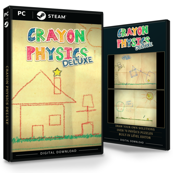 Forside og bakside av Crayon Physics Deluxe Steam
