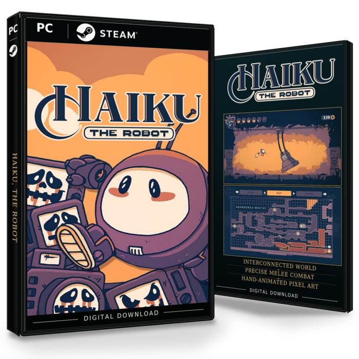 Forside og bakside av Haiku, the Robot Steam