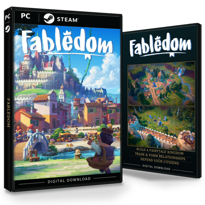 Forside og bakside av Fabledom Steam
