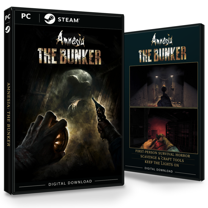 Forside og bakside av Amnesia: The Bunker Steam
