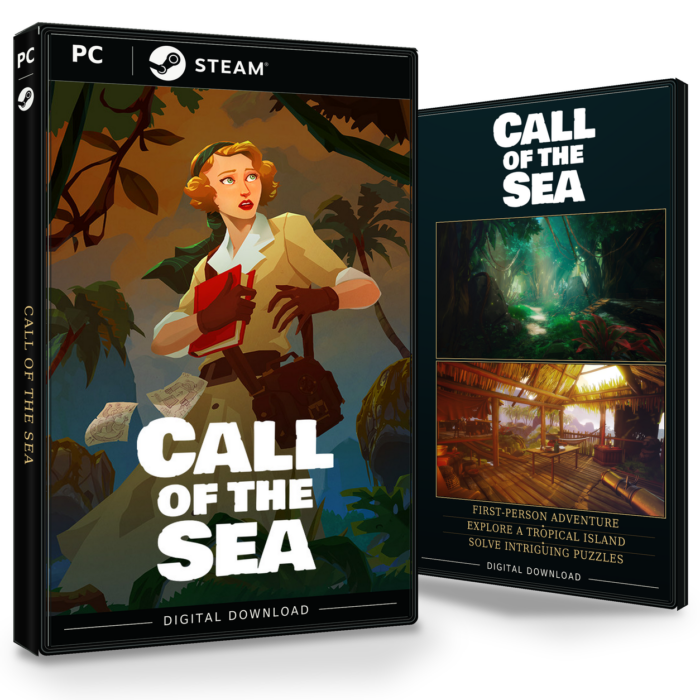 Forside og bakside av Call of the Sea Steam