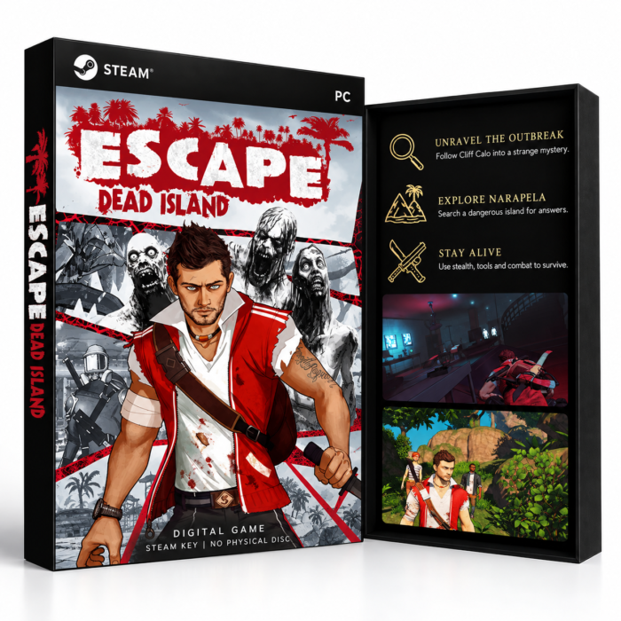 Escape Dead Island Steam EU – digital spillutgave vist med forside og bakside