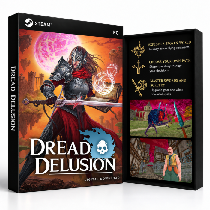 Dread Delusion Steam – digital spillutgave vist med forside og bakside