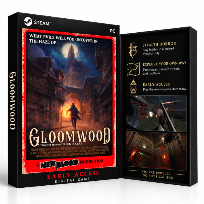 Gloomwood – digital spillutgave vist med forside og bakside