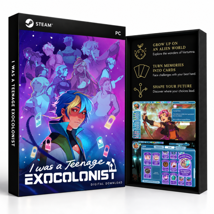 I Was a Teenage Exocolonist Steam – digital spillutgave vist med forside og bakside