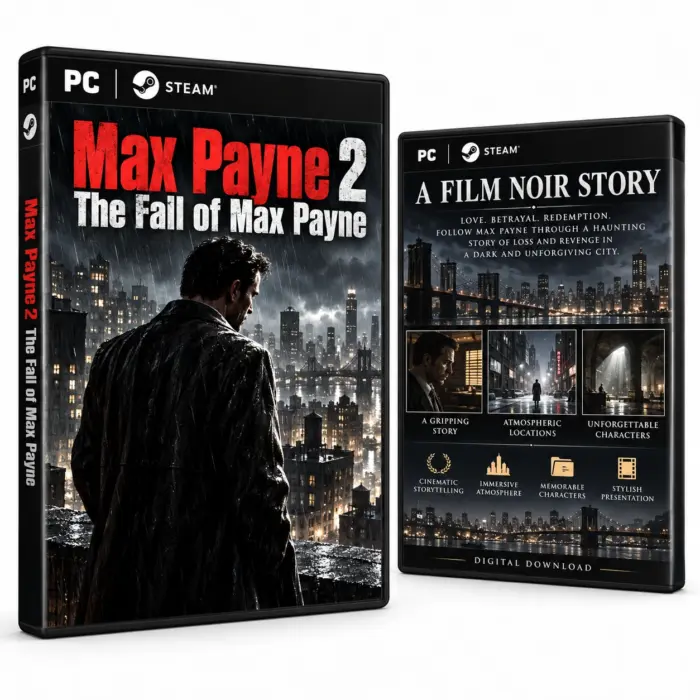 Omslag for Max Payne 2: The Fall of Max Payne til PC og Steam