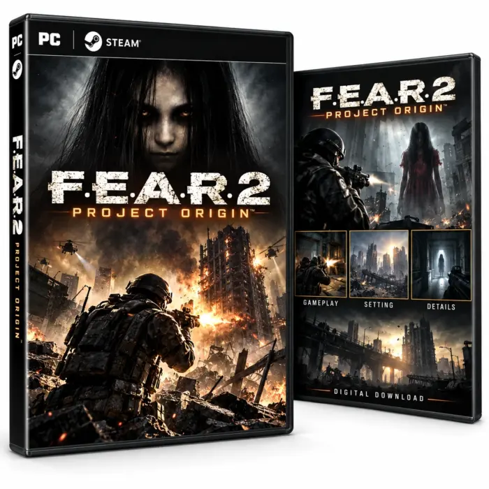 F.E.A.R. 2 Project Origin for Steam – illustrasjon av det digitale spillet