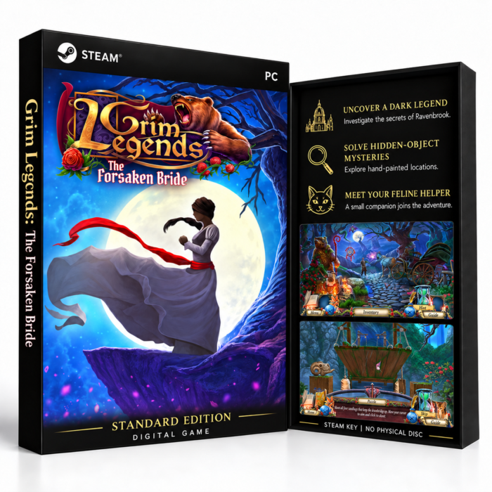 Grim Legends: The Forsaken Bride Steam – digital spillutgave vist med forside og bakside