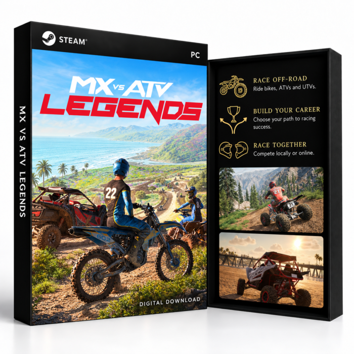 MX vs ATV Legends Steam – digital spillutgave vist med forside og bakside