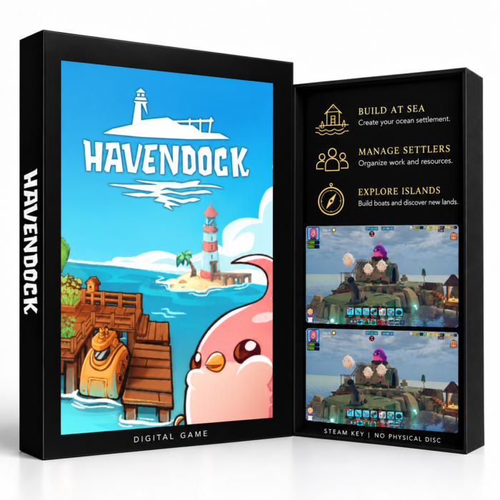 Havendock Steam – digital spillutgave vist med forside og bakside