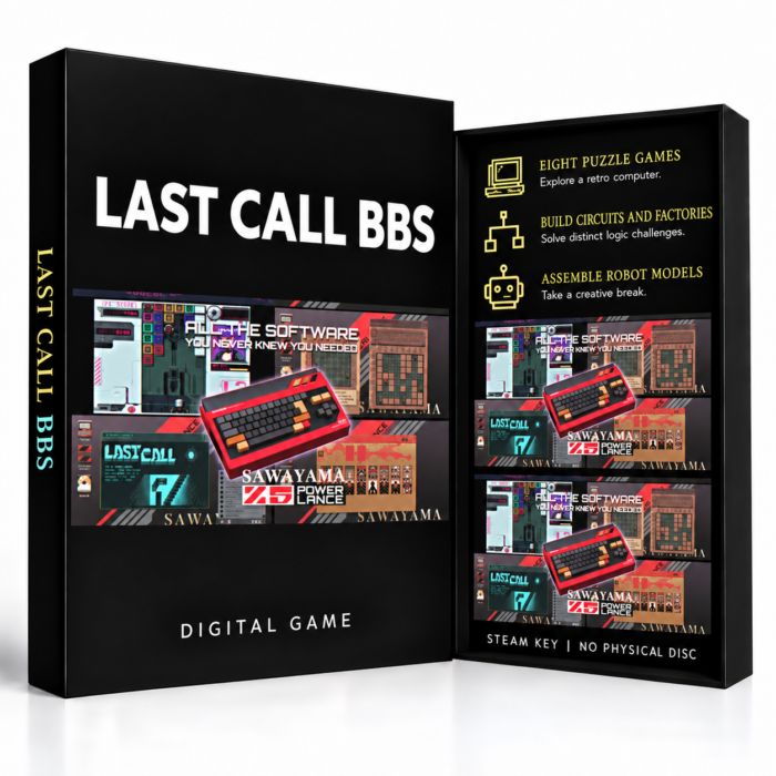 Last Call BBS Steam – digital spillutgave vist med forside og bakside