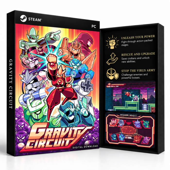 Gravity Circuit Steam – digital spillutgave vist med forside og bakside