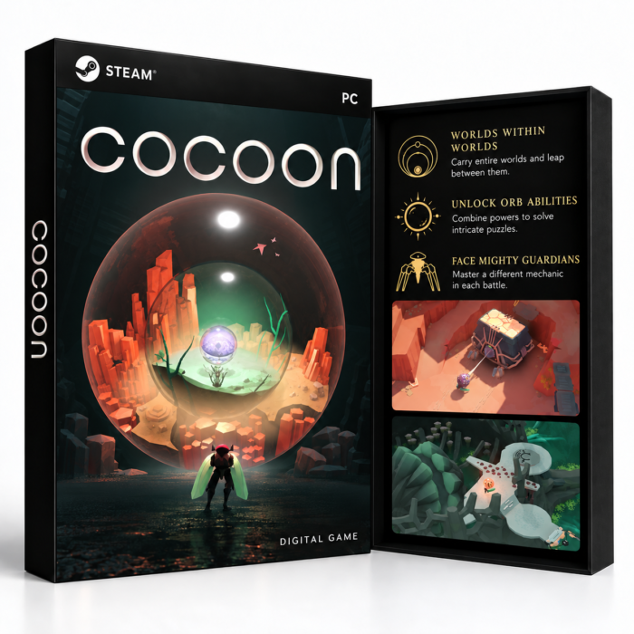 COCOON Steam – digital spillutgave vist med forside og bakside