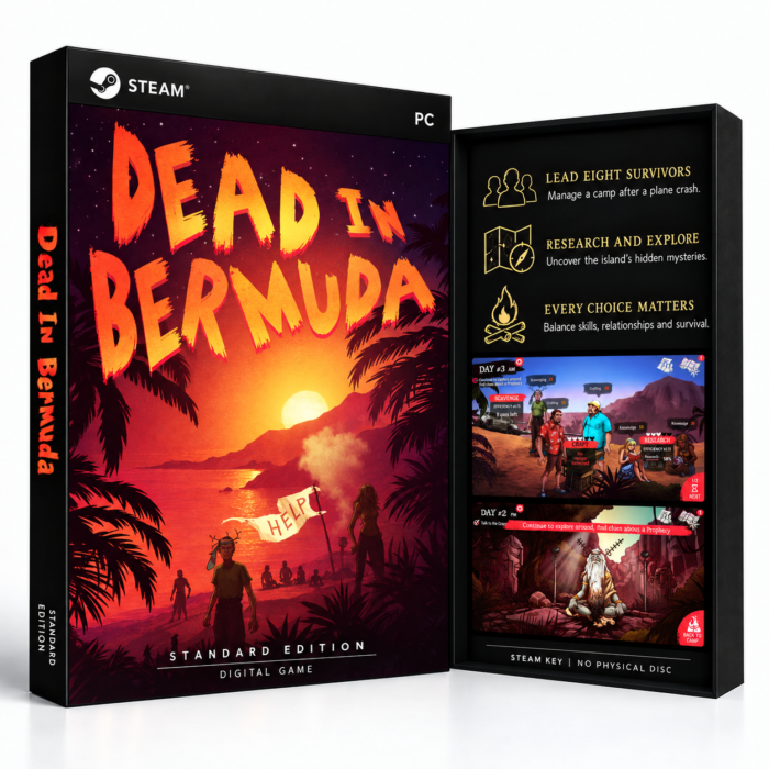 Dead In Bermuda Steam – digital spillutgave vist med forside og bakside