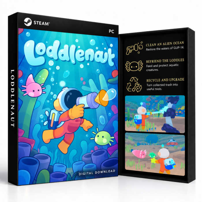 Loddlenaut Steam – digital spillutgave vist med forside og bakside