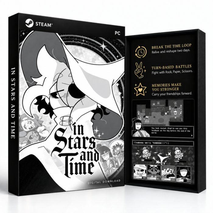 In Stars and Time Steam – digital spillutgave vist med forside og bakside