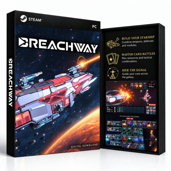 Breachway Steam – digital spillutgave vist med forside og bakside