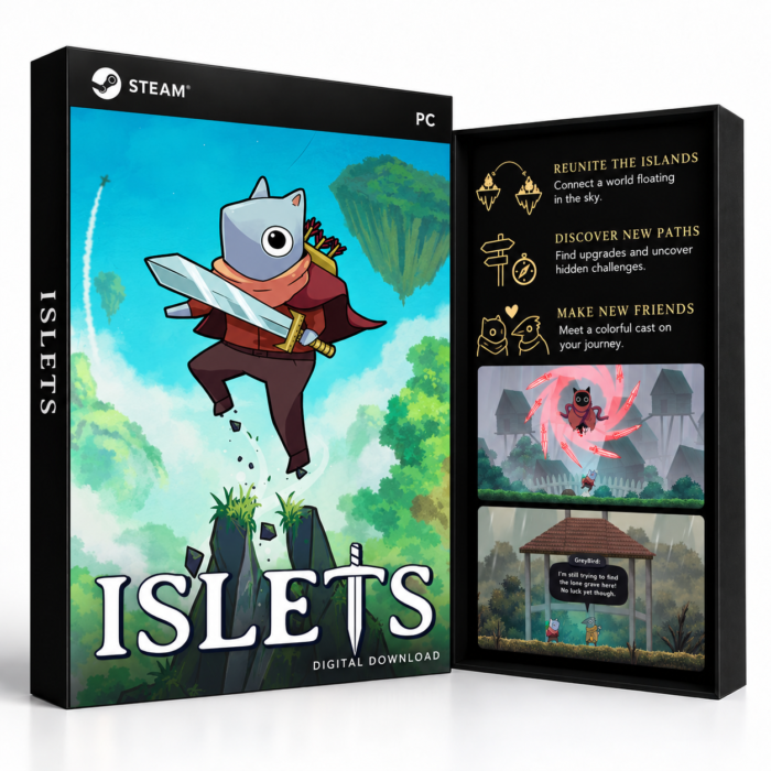 Islets Steam – digital spillutgave vist med forside og bakside