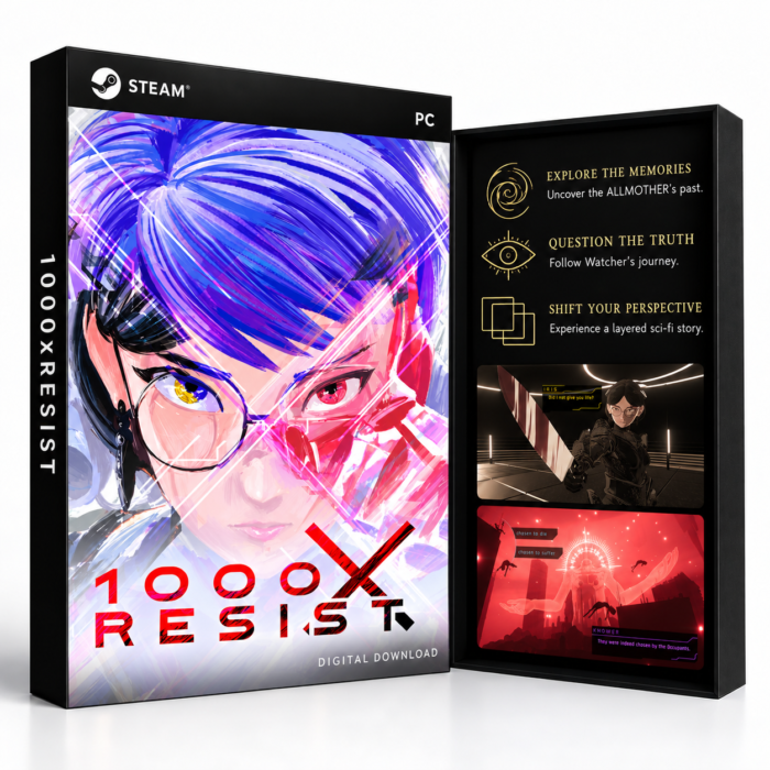 1000xRESIST Steam – digital spillutgave vist med forside og bakside