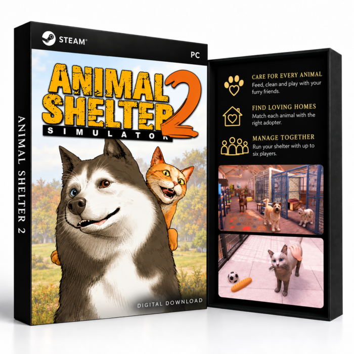Animal Shelter 2 Steam – digital spillutgave vist med forside og bakside