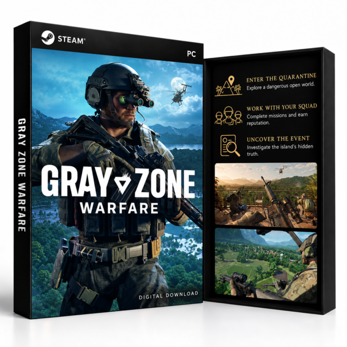Gray Zone Warfare Steam – digital spillutgave vist med forside og bakside