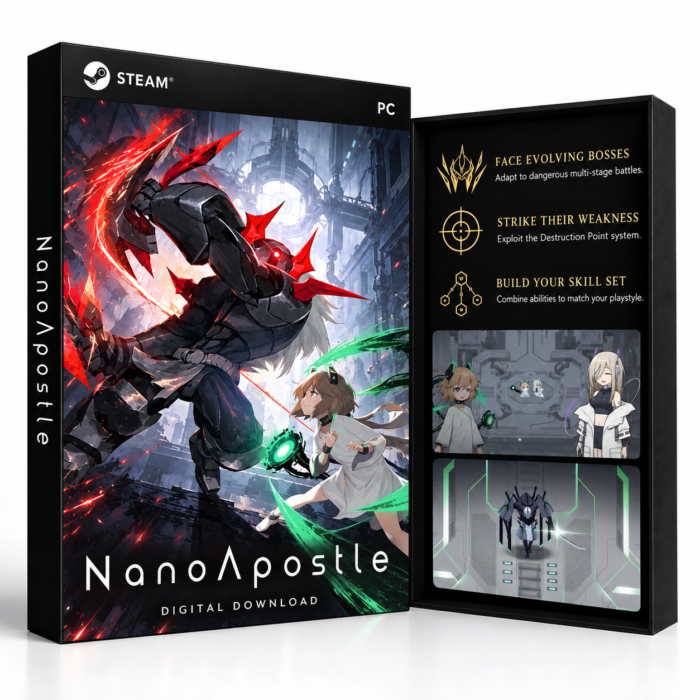 NanoApostle Steam – digital spillutgave vist med forside og bakside