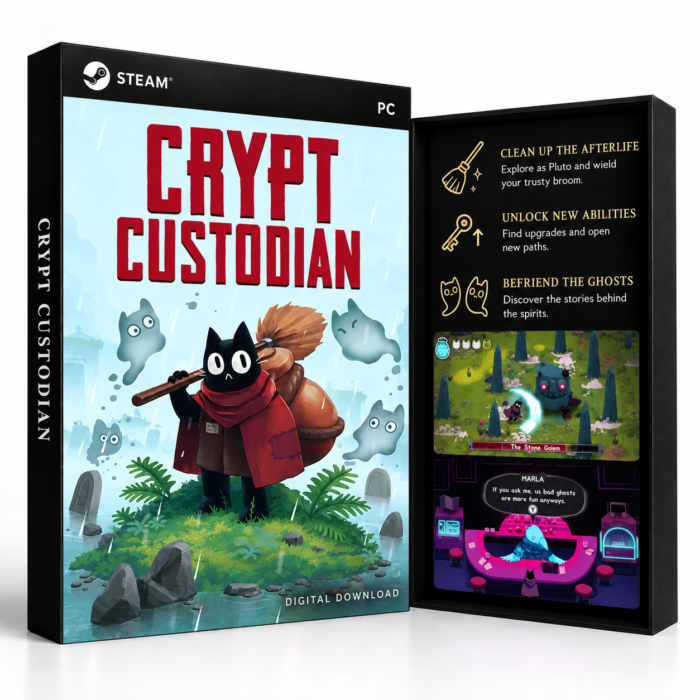 Crypt Custodian Steam – digital spillutgave vist med forside og bakside