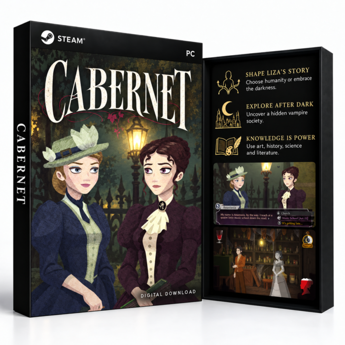 Cabernet Steam – digital spillutgave vist med forside og bakside