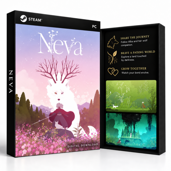 Neva Steam – digital spillutgave vist med forside og bakside