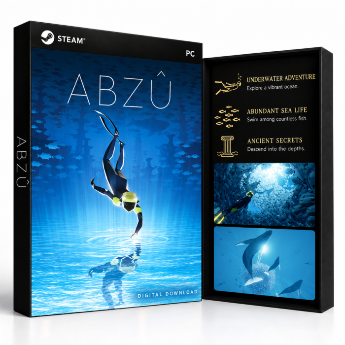 ABZÛ Steam – digital spillutgave vist med forside og bakside