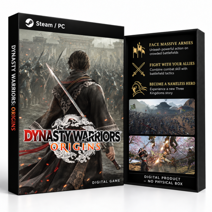 DYNASTY WARRIORS: ORIGINS Steam – digital spillutgave vist med forside og bakside