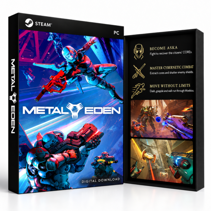 METAL EDEN Steam – digital spillutgave vist med forside og bakside