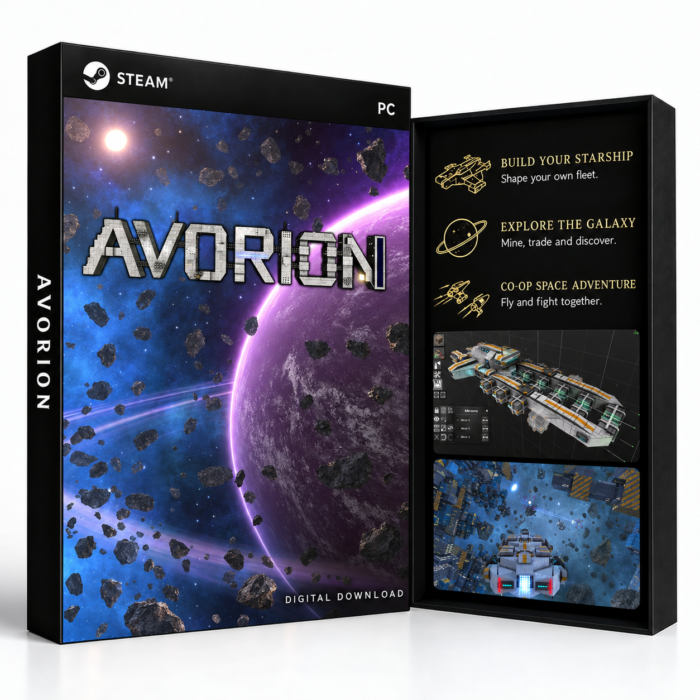 Avorion Steam – digital spillutgave vist med forside og bakside
