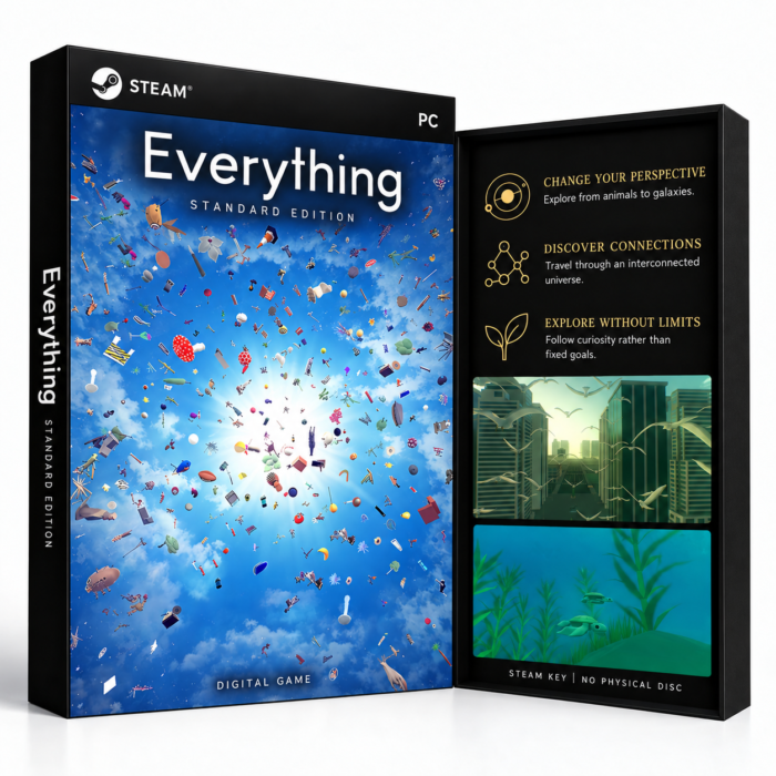 Everything Steam – digital spillutgave vist med forside og bakside