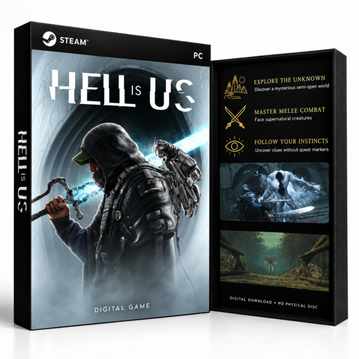 Hell is Us – PC (Steam, EU) – digital spillutgave vist med forside og bakside