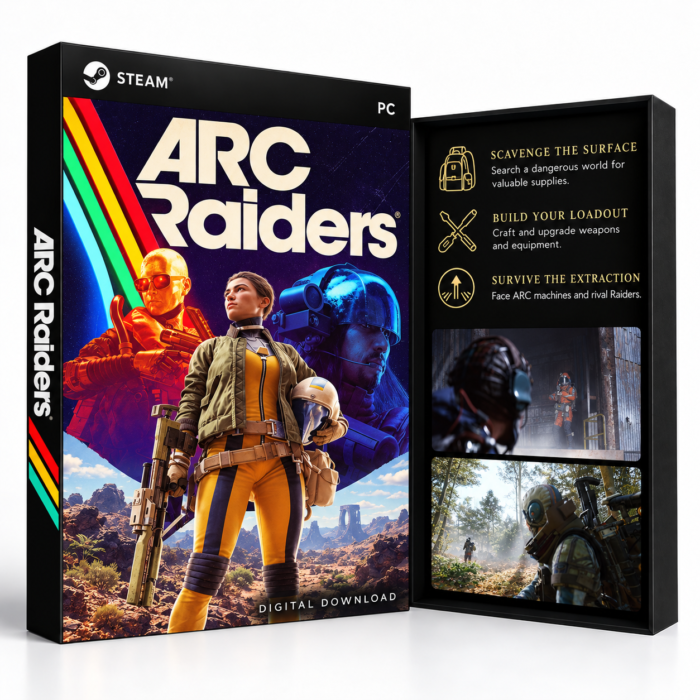 ARC Raiders Steam – digital spillutgave vist med forside og bakside