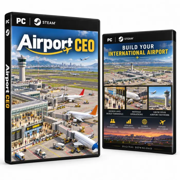 Airport CEO for Steam – illustrasjon av det digitale spillet