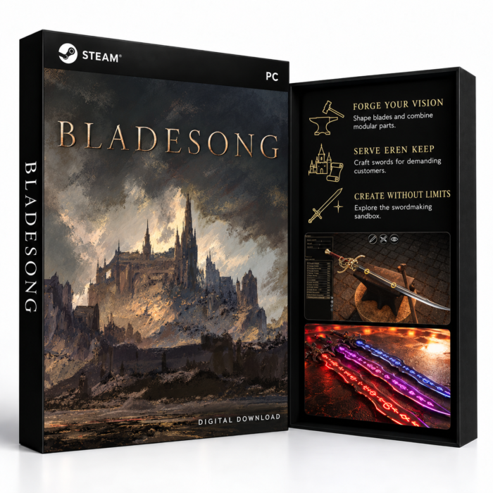 Bladesong Steam – digital spillutgave vist med forside og bakside