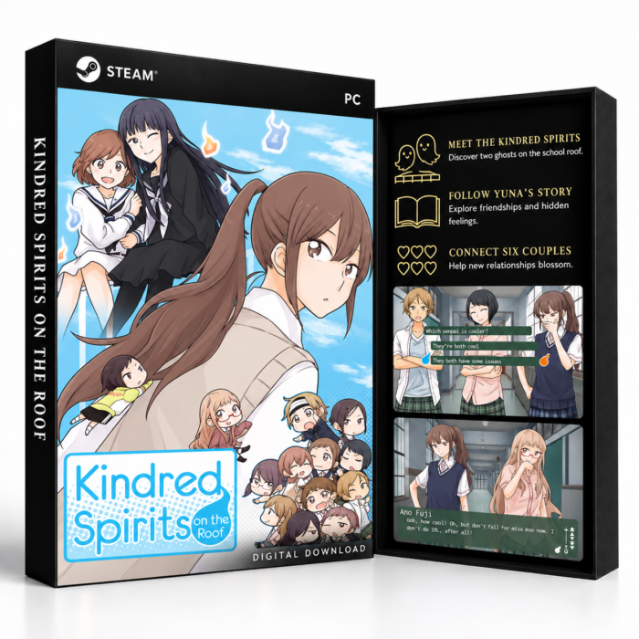 Kindred Spirits on the Roof Steam – digital spillutgave vist med forside og bakside