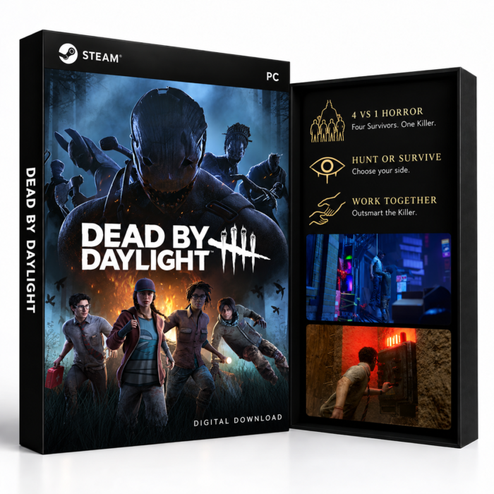 Dead by Daylight Steam – digital spillutgave vist med forside og bakside