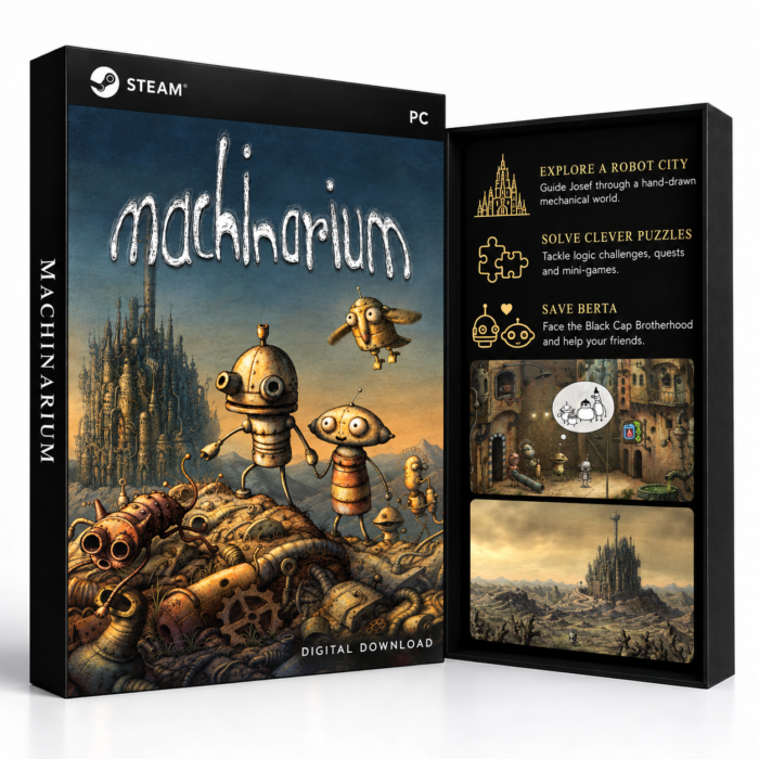 Machinarium Steam – digital spillutgave vist med forside og bakside
