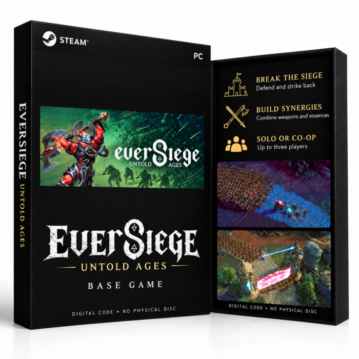 EverSiege: Untold Ages – Steam – digital spillutgave vist med forside og bakside