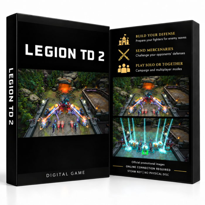 Legion TD 2 Steam – digital spillutgave vist med forside og bakside
