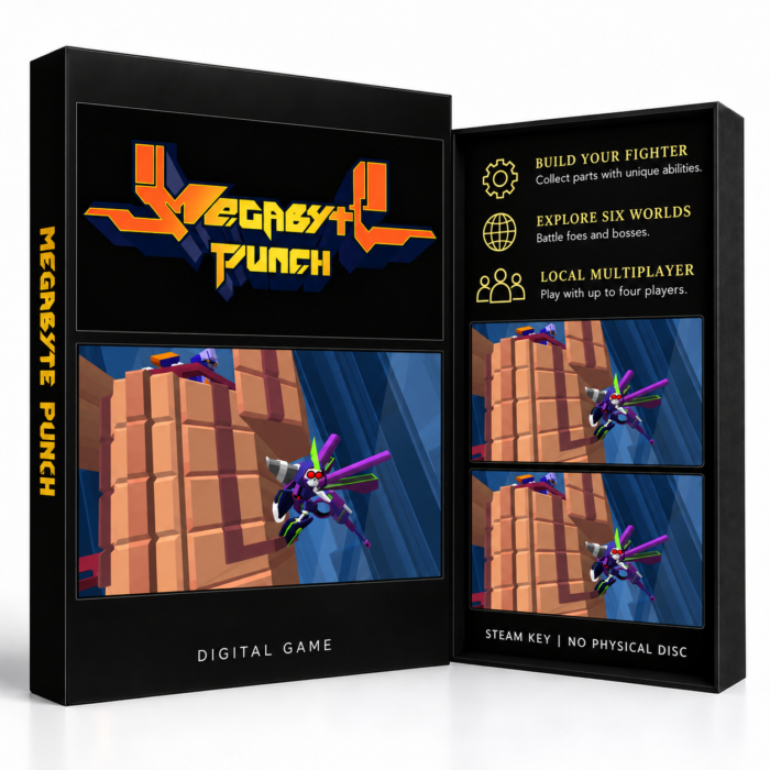 Megabyte Punch Steam – digital spillutgave vist med forside og bakside