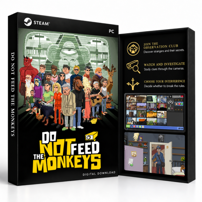 Do Not Feed the Monkeys Steam – digital spillutgave vist med forside og bakside