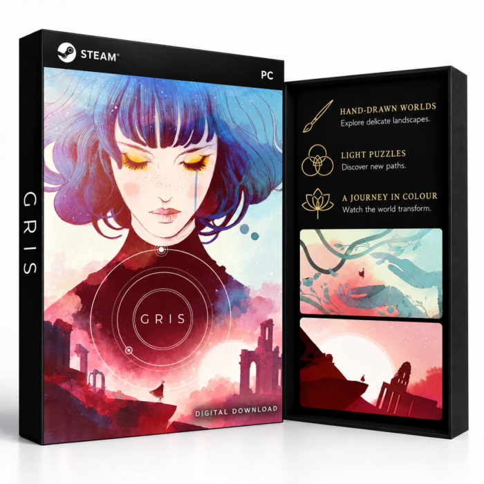 GRIS Steam – digital spillutgave vist med forside og bakside