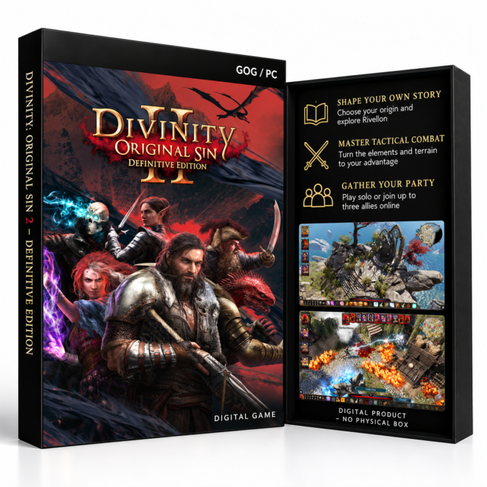 Divinity: Original Sin 2 Definitive Edition GOG – digital spillutgave vist med forside og bakside