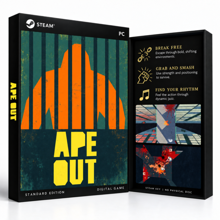 APE OUT – Steam – digital spillutgave vist med forside og bakside